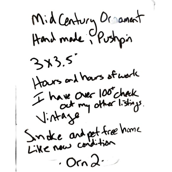 Vintage Handmade Push Pin Christmas Ornament Mid Century Retro Kitsch Hours of W - Picture 11 of 11